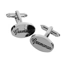 Groomsman Wedding Gifts Shirt Cufflinks Oval Silver Cuff Links Accessories