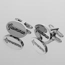 Groomsman Wedding Gifts Shirt Cufflinks Oval Silver Cuff Links Accessories