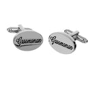Groomsman Wedding Gifts Shirt Cufflinks Oval Silver Cuff Links Accessories