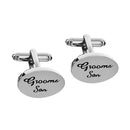 Grooms Son Wedding Gifts Shirt Cufflinks Oval Silver Cuff Links Accessories