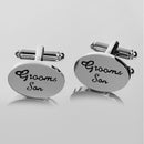 Grooms Son Wedding Gifts Shirt Cufflinks Oval Silver Cuff Links Accessories