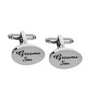 Grooms Son Wedding Gifts Shirt Cufflinks Oval Silver Cuff Links Accessories