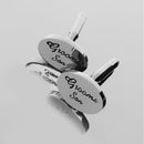Grooms Son Wedding Gifts Shirt Cufflinks Oval Silver Cuff Links Accessories