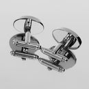 Wedding Men's Shirt Cufflinks Groom Gift Vintage Oval Cuff Link Silver