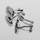 Wedding Men's Shirt Cufflinks Groom Gift Vintage Oval Cuff Link Silver