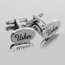 Men's Wedding Shirt Cufflinks Usher Carved Oval Cuff Link Jewelry Gifts