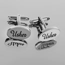 Men's Wedding Shirt Cufflinks Usher Carved Oval Cuff Link Jewelry Gifts