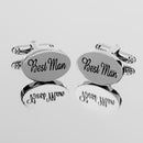 Best Man Wedding Party Gift Shirt Cufflinks Silver Cuff Links Accessories