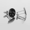Mens Wedding Shirt Cufflink Keep Calm and Say I Do Cuff Links Silver Black