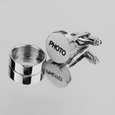 Mens Wedding Jewelry Cuff Links Wedding Silver Round Photo Button Cufflinks
