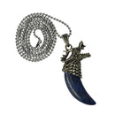 Vintage Men Antique Tribal Stark Wolf Fang Tooth Wolf Dragon Alloy Necklace