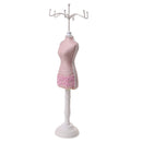 Female Model Cheongsam Dress Display Jewelry Ring Bracelet Necklace Stand Holder Pink Lace