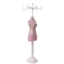Female Model Cheongsam Dress Display Jewelry Ring Bracelet Necklace Stand Holder Pink Lace
