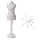 Stylish Womens Cheongsam Dress Mannequin Necklace Earring Stand Holder Jewelry Display White