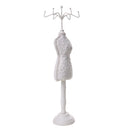 Stylish Womens Cheongsam Dress Mannequin Necklace Earring Stand Holder Jewelry Display White