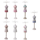 Stylish Womens Cheongsam Dress Mannequin Necklace Earring Stand Holder Jewelry Display White