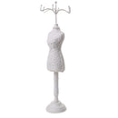Stylish Womens Cheongsam Dress Mannequin Necklace Earring Stand Holder Jewelry Display White