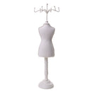 Stylish Womens Cheongsam Dress Mannequin Necklace Earring Stand Holder Jewelry Display White