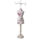 Womens Cheongsam Dress Mannequin Necklace Earring Stand Holder Jewelry Display Garden Fower