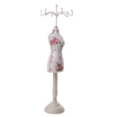 Womens Cheongsam Dress Mannequin Necklace Earring Stand Holder Jewelry Display Garden Fower