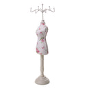 Womens Cheongsam Dress Mannequin Necklace Earring Stand Holder Jewelry Display Garden Fower