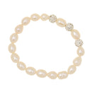 Charm Wedding Jewelry Freshwater Pearl Bead Crystal Alloy Ball Cuff Bracelet