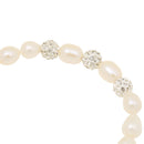 Charm Wedding Jewelry Freshwater Pearl Bead Crystal Alloy Ball Cuff Bracelet
