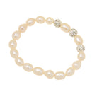 Charm Wedding Jewelry Freshwater Pearl Bead Crystal Alloy Ball Cuff Bracelet