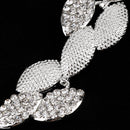 Roman Women Crystal Leaf Shape Bangles Bridal Wedding Bracelet Hand Jewelry