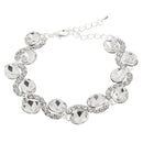 Charming Roman Women Crystal White Bangles Bridal Wedding Bracelet Jewelry