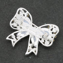 White Pearls Brooch Bow Crystal Fashion Jewelry Pin for Women Dress Wedding