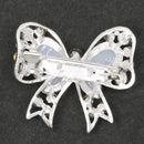 White Pearls Brooch Bow Crystal Fashion Jewelry Pin for Women Dress Wedding