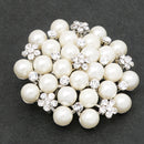 Retro Stunning Alloy Crystal Pearls Flower Wedding Bridal Bouquet Brooch Pin Gift