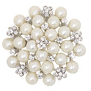 Retro Stunning Alloy Crystal Pearls Flower Wedding Bridal Bouquet Brooch Pin Gift