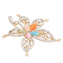 Fahion Alloy Rhinestone Maple Leaf Flower Pearls Brooch Pin Christmas Party Gift