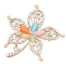 Fahion Alloy Rhinestone Maple Leaf Flower Pearls Brooch Pin Christmas Party Gift