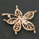 Fahion Alloy Rhinestone Maple Leaf Flower Pearls Brooch Pin Christmas Party Gift