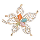 Fahion Alloy Rhinestone Maple Leaf Flower Pearls Brooch Pin Christmas Party Gift