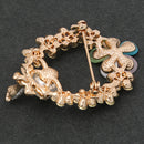 Beautiful Crystal Pearls Bow Flower Metal Brooch Wedding Bridal Bouquet Pin for Women Ladies