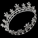 Wedding Round Tiara Crown Rhinestone Crystals Women Bridal Pageant Party