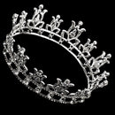 Wedding Round Tiara Crown Rhinestone Crystals Women Bridal Pageant Party