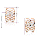 Elegant Women Gifts Rose Gold Plated Oil Drip Shiny Ear Clip Earrings Studs