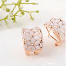 Elegant Women Gifts Rose Gold Plated Oil Drip Shiny Ear Clip Earrings Studs