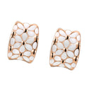 Elegant Women Gifts Rose Gold Plated Oil Drip Shiny Ear Clip Earrings Studs