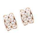 Elegant Women Gifts Rose Gold Plated Oil Drip Shiny Ear Clip Earrings Studs