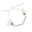 Wedding Jewelry Bride Hair Accessory Crystal White Feather Hairhoop Headband