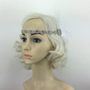 Wedding Jewelry Bride Hair Accessory Crystal White Feather Hairhoop Headband