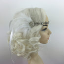 Wedding Jewelry Bride Hair Accessory Crystal White Feather Hairhoop Headband
