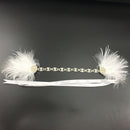Wedding Jewelry Bride Hair Accessory Crystal White Feather Hairhoop Headband