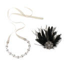 Wedding Jewelry Bridal Hair Accessory Party Black Feather Hairhoop Headband